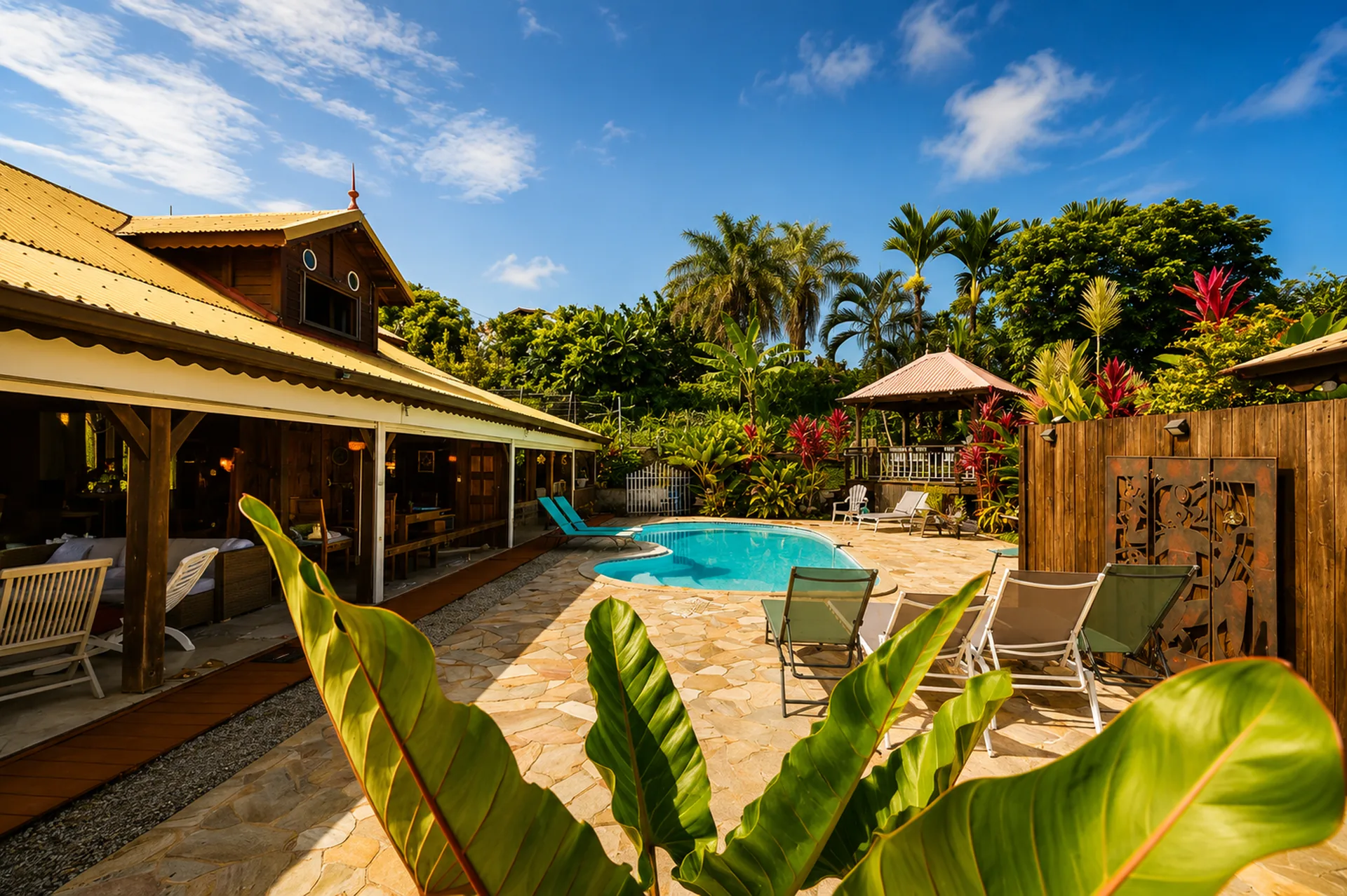 Terrasse et jardin tropical